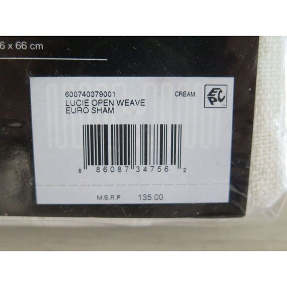 Lauren Ralph Lauren Lucie Open Weave European Sham Cream Color 100% Cotton $135 - Picture 8 of 8